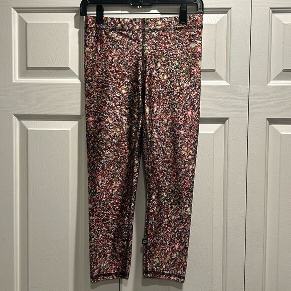 Terez “Confetti” Cropped Leggings, Size Medium - Picture 1 of 9